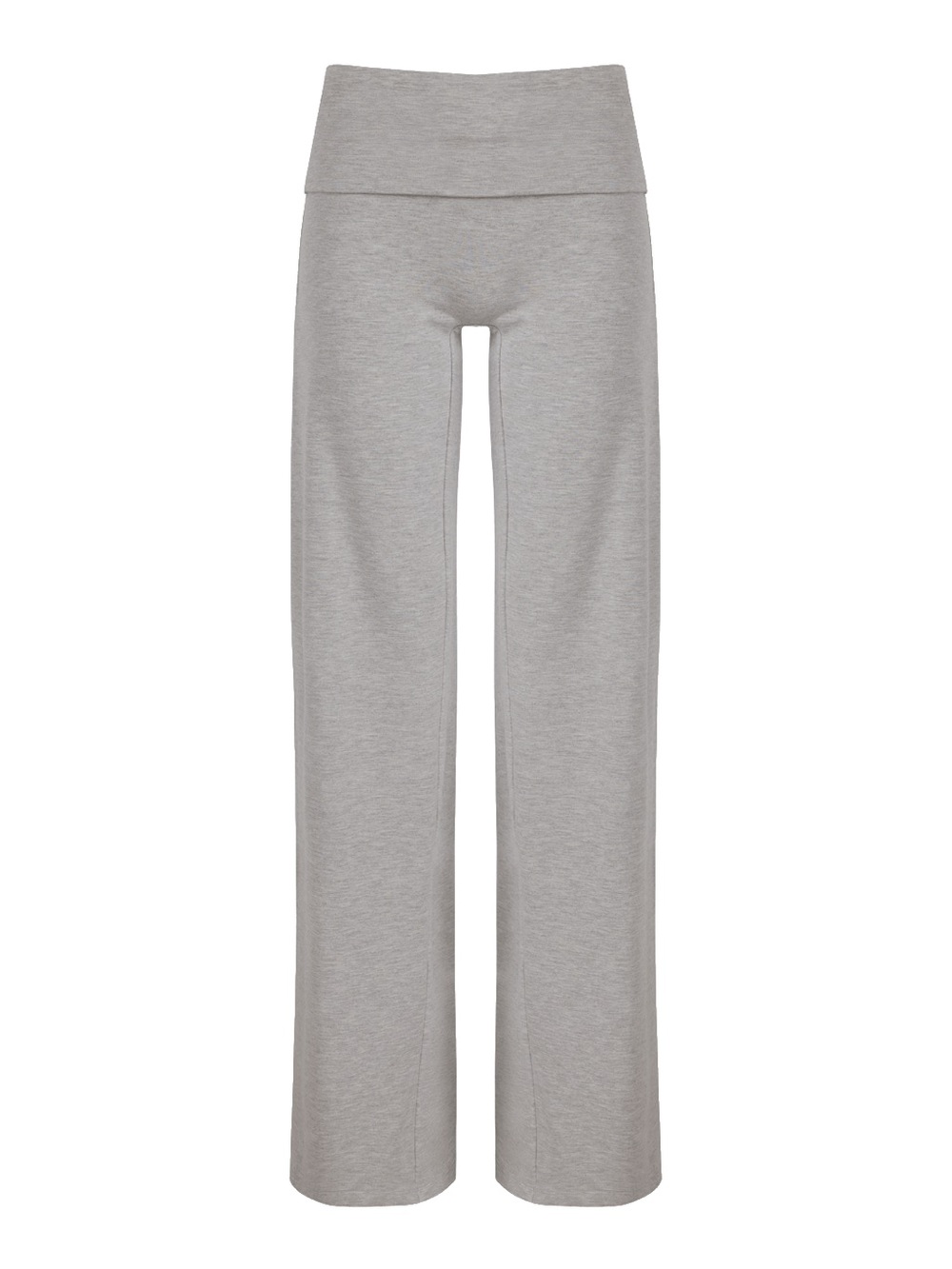 SOLD OUT CSB FOLDOVER JERSEY STRAIGHT LEG PANTS - GREY MARLE - M